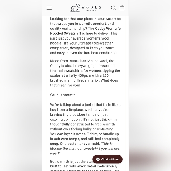 NWOT WOOLX Cubby Merino Hooded Sweatshirt Brown M - Picture 13 of 14